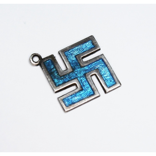 353 - A Charles Horner hallmarked and enamel swastica pendant.