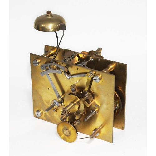 191 - A brass clock movement.