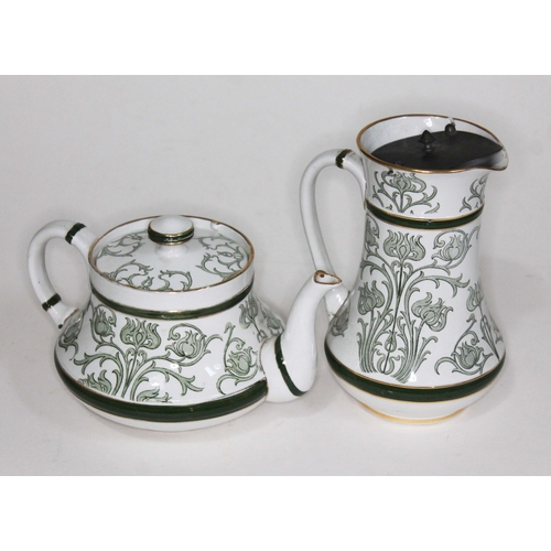 197 - A Moorcroft Macintyre Art Nouveau teapot & hot water jug.