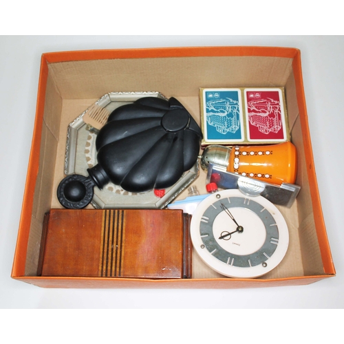 198 - Vintage Art Deco items including Tango glass, large perfume bottle, etc.