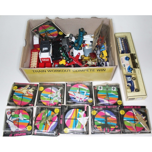 378 - A box of assorted die-cast toys including Mandarin planes etc.