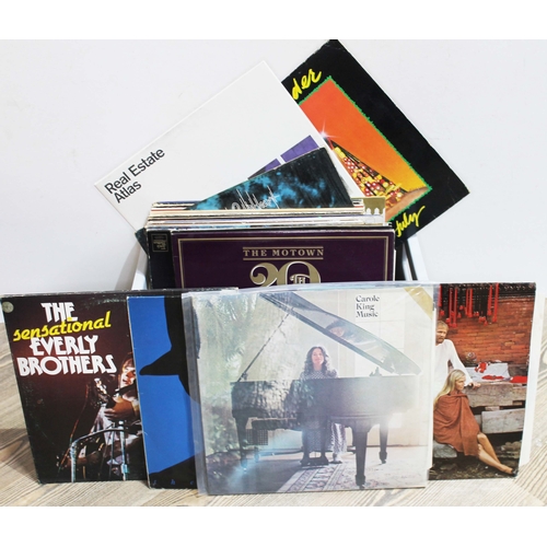 396 - A box of approx. 65 LPs to include Frank Sinatra, Stevie Wonder, etc