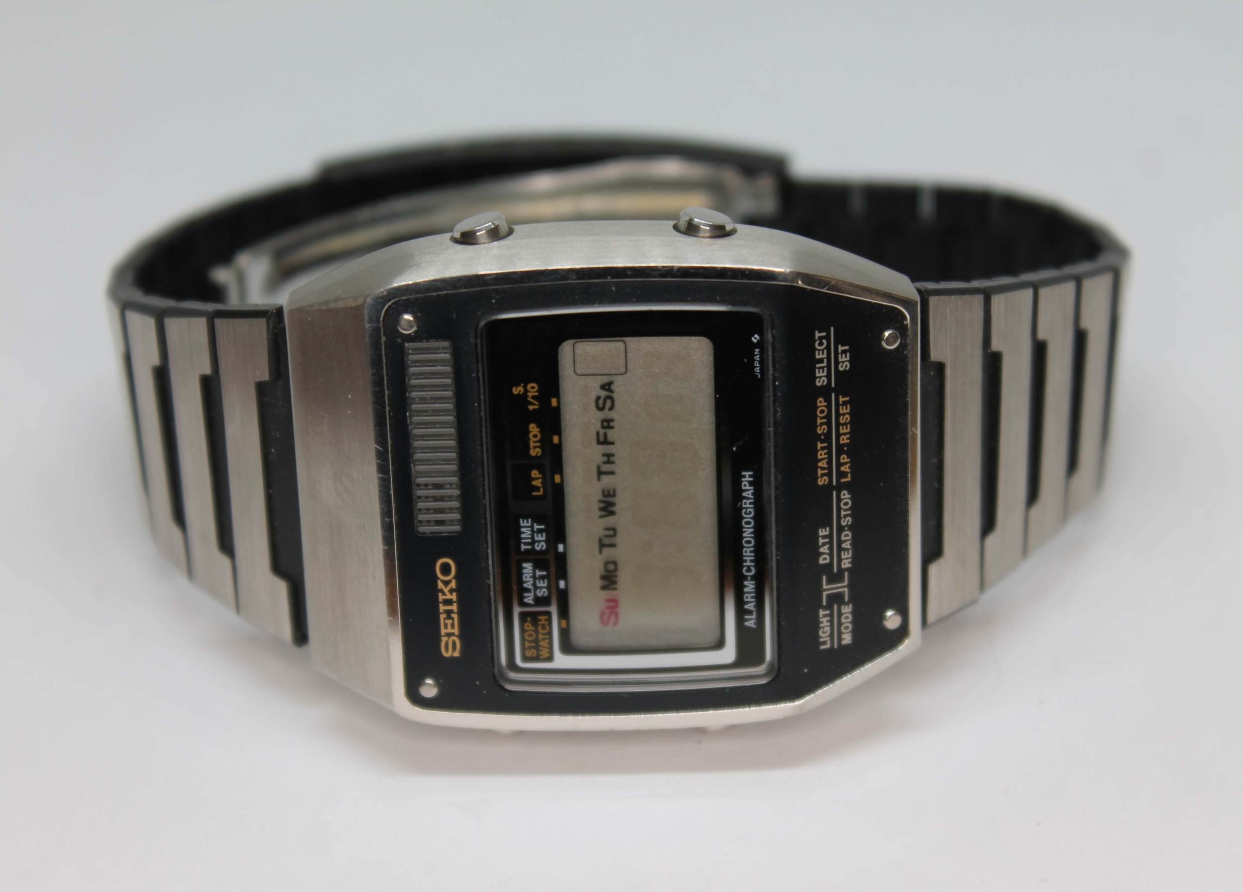 A Seiko alarm chronograph digital wrist watch