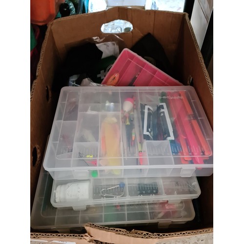 197 - A box of various fishing tackle