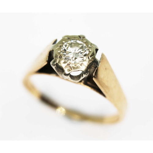 114 - A single stone diamond ring, the round brilliant cut diamond set in an illusion setting and weighing... 