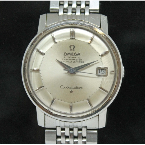 99 - A 1967 Omega Constellation chronometer, ref. 168010, cal. 564, stainless steel case with hidden crow... 