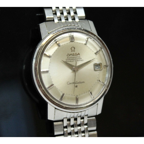 99 - A 1967 Omega Constellation chronometer, ref. 168010, cal. 564, stainless steel case with hidden crow... 