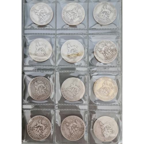 71 - A collection of approximately 117 shillings, various dates 1915 to 1917.