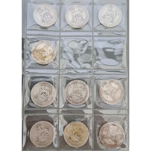 71 - A collection of approximately 117 shillings, various dates 1915 to 1917.