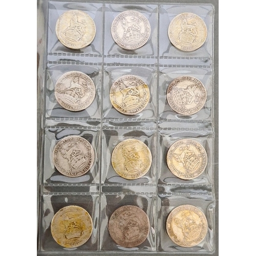 72 - A collection of approximately 81 shillings, various dates 1918 to 1960 & 8 half pennies, various dat... 