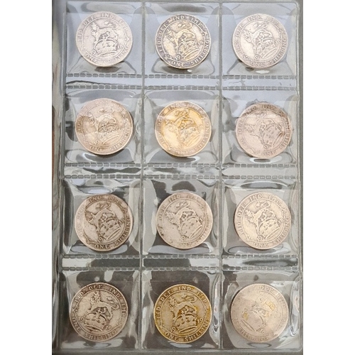 72 - A collection of approximately 81 shillings, various dates 1918 to 1960 & 8 half pennies, various dat... 