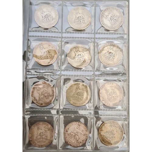 72 - A collection of approximately 81 shillings, various dates 1918 to 1960 & 8 half pennies, various dat... 