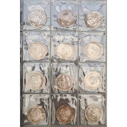 73 - A collection of approximately 69 shillings, various dates 1868 to 1901, some undated.