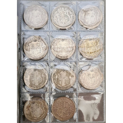 75 - A collection of approximately 90 half crowns, various dates 1820 to 1967 & a Victoria Mafeking penny... 