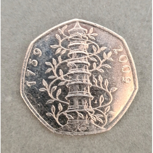 61 - A circulated Kew Gardens 50p with a small group of collectable £2 & 50p coins.