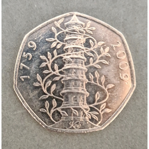 62 - A circulated Kew Gardens 50p with a small group of collectable £2 & 50p coins.