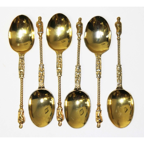 239 - A set of six silver gilt apostle spoons, Goldsmiths & Silversmiths Co (William Gibson & John Lawrenc... 