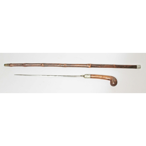 271 - An early 20th century cane sword stick, length 79.5cm.