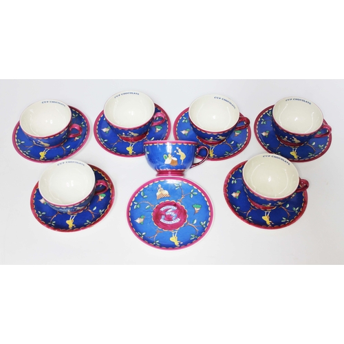 277 - A set of seven Wedgwood Cadbury's Cup Chocolate cups and saucers.