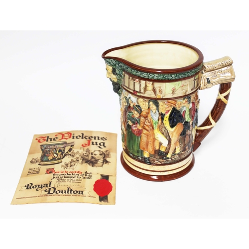 279 - A Royal Doulton The Dickens Jug MAster of Smiles and Tears by Charles Noke, limited edition no. 360/... 