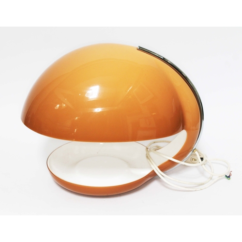 281 - A vintage 1970s plastic and chrome table lamp modelled as an open clam, height 35cm.