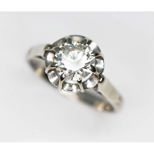 79B - A diamond solitaire ring, the modern round brilliant cut stone weighing approx. 1.06ct (estimated wh... 