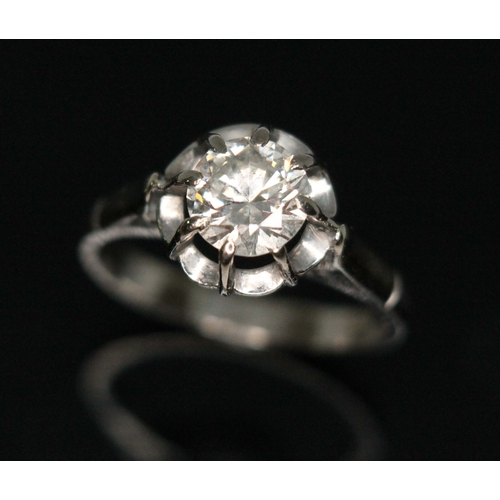 79B - A diamond solitaire ring, the modern round brilliant cut stone weighing approx. 1.06ct (estimated wh... 