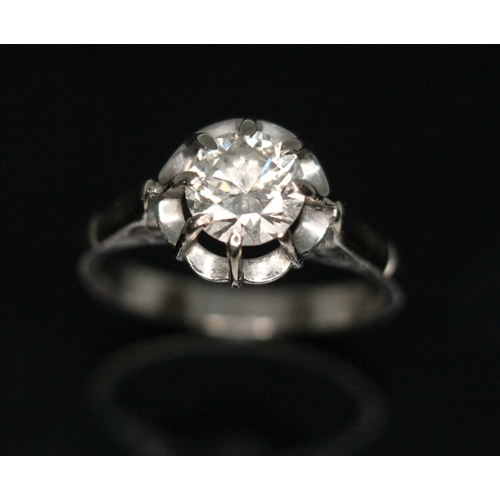 79B - A diamond solitaire ring, the modern round brilliant cut stone weighing approx. 1.06ct (estimated wh... 