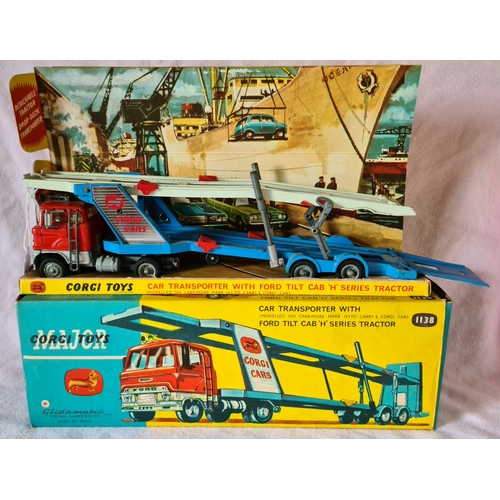 1 - Corgi Toys 1138 Car Transporter with Ford Tilt Cab 'H' series tractor, boxed.