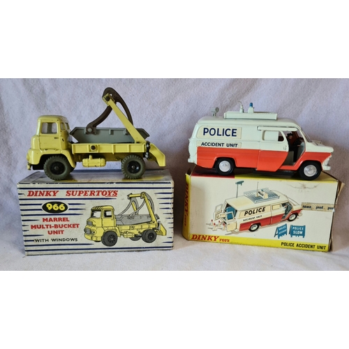 10 - Dinky Supertoys/Toys, 2 vehicles, 966 Marrel Multi-Bucket Unit with windows & 287 Police Accident Un... 
