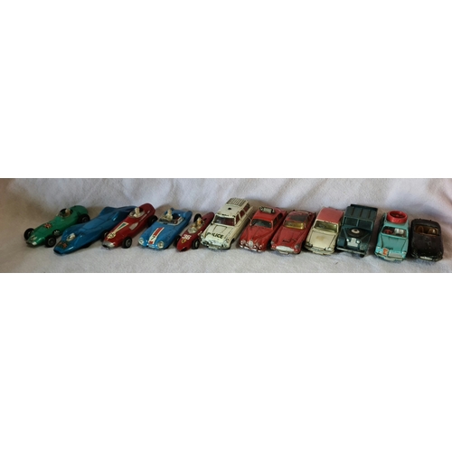 12 - Corgi Toys, A group of 12 play worn vehicles to include Austin A.60, 218 Aston Martin D.B.4, Jaguar ... 