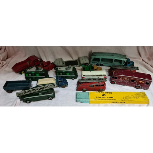 18 - Dinky Toys/Supertoys, A group of 12 play worn vehicles & a boxed 794 loading ramp to include 982 Pul... 