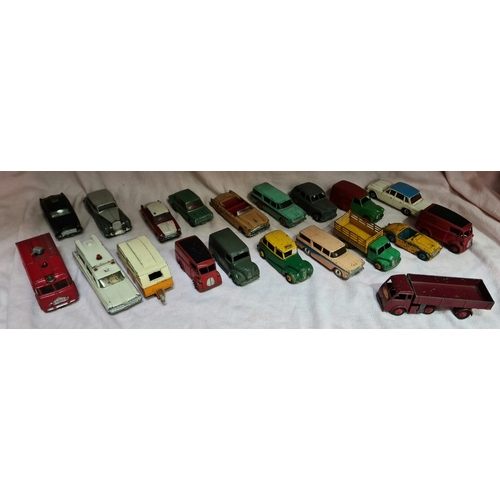 19 - Dinky Toys, A group of 20 play worn vehicles to include Fire Engine, Superior Criterion, 190  Carava... 