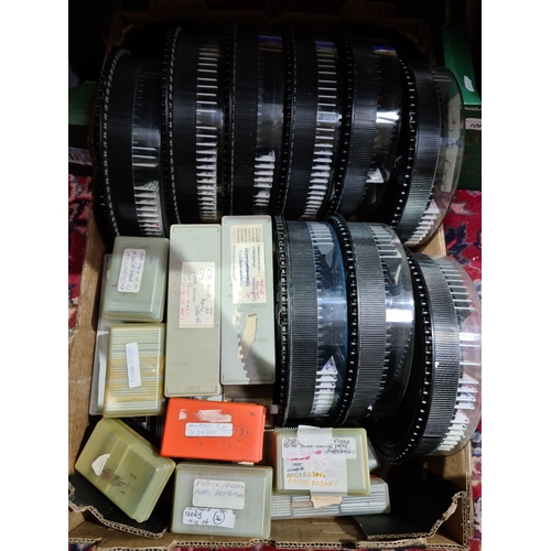105 - A box of slides and slide carousels including fashion & architecture etc.