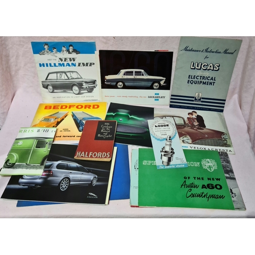 209 - A box of car brochures and motoring ephemera.