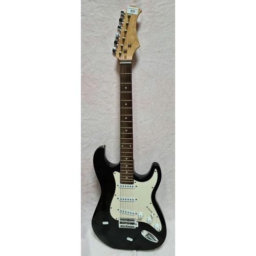 231 - A black strat copy electric guitar.