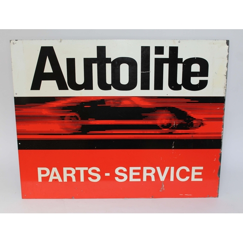 154 - A vintage Ford Autolite Parts-Service double sided metal sign 71cm x 76cm.
