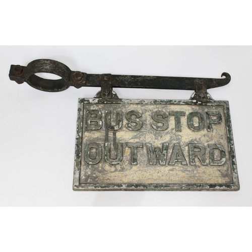 157 - A Blackpool Corporation Transport cast alloy double sided bus stop sign 