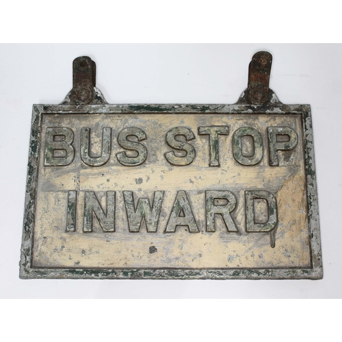 158 - A Blackpool Corporation Transport cast alloy double sided bus stop sign 