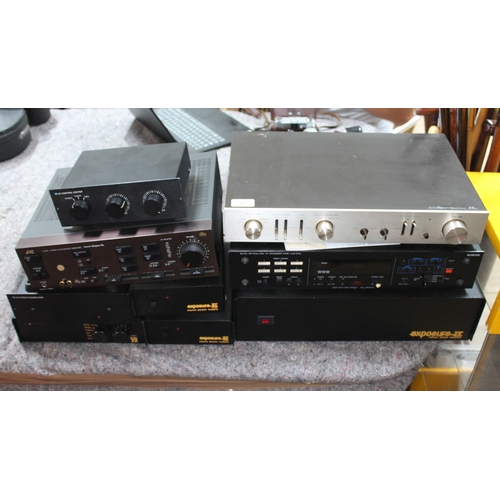 65 - A quantity of HiFi separates comprising a Luxman Linear Equalizer, an Advance FM Synthesizer Tuner Z... 