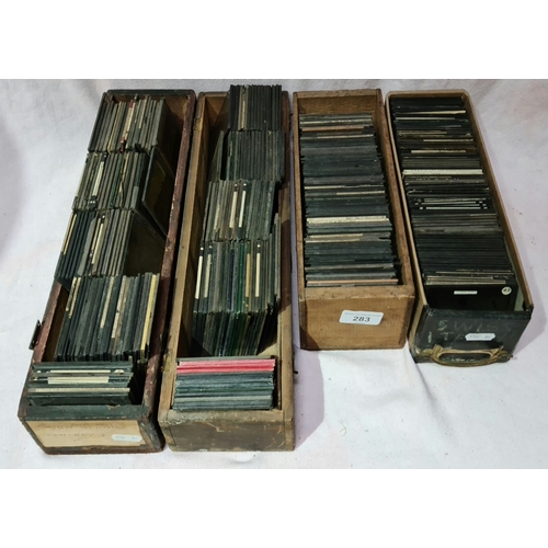 283 - Four boxes of misc. Magic Lantern slides, Victorian, photographic, social history etc.