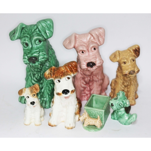 348 - A group of six Sylvac dog figures, tallest 28cm.