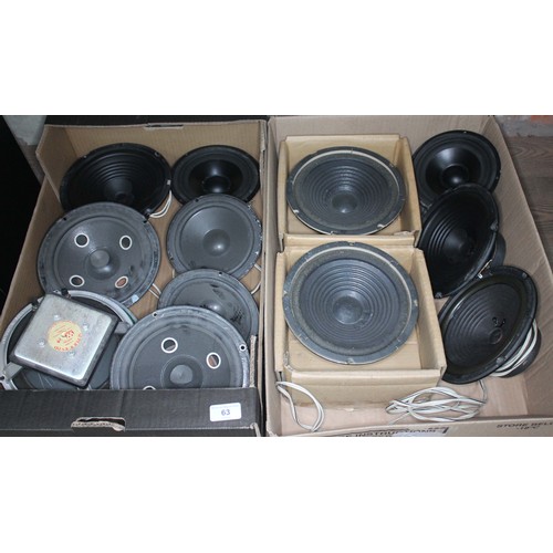 63 - Six pairs of assorted unmounted speakers including Sound Lab, Altai, Wharfedale etc. and a pair of E... 