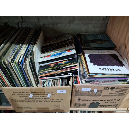 81 - Two boxes of LPs and 45s.