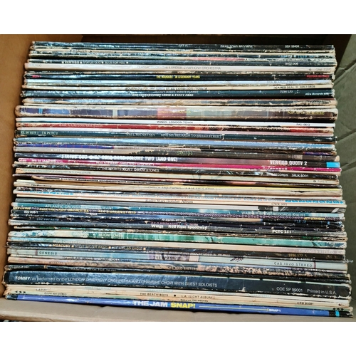 88 - A box of approx. 60 classic rock LPs including Fleetwood Mac, Allman Bros, Wings, Roxy Music, Blue O... 