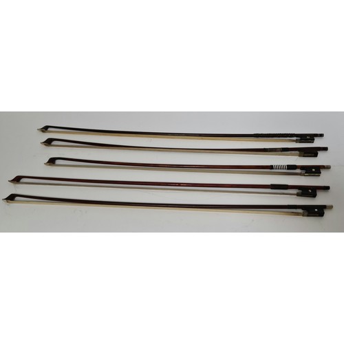 256 - A group of 5 violin bows