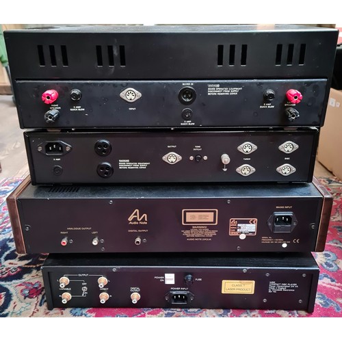 60 - Four HiFi separates comprising an Enigma pre amp, an Enigma power amplifier, an Audio Note AN-CD2 an... 