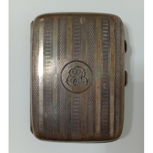 198 - A silver cigarette case, hallmarked for Birmingham, 1922, J.C Ltd, gross weight 79.30 grams.