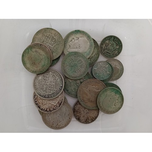 213 - A selection of pre 2nd WW coins to include half crowns, florins, shillings, etc, mainly George V, gr... 