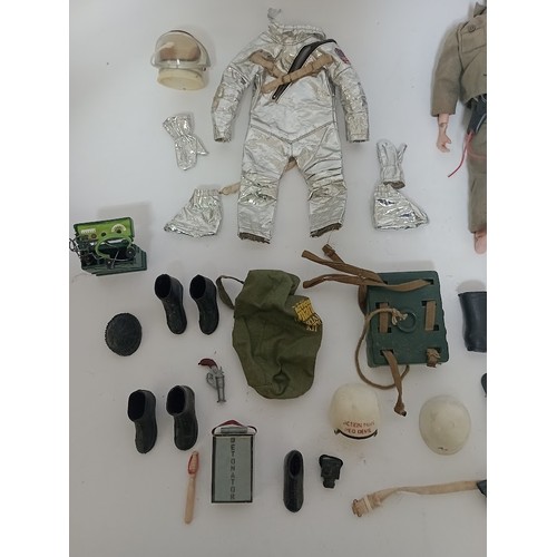 346 - Action Man talking figure with articulated joints together with a box of various related accessories... 